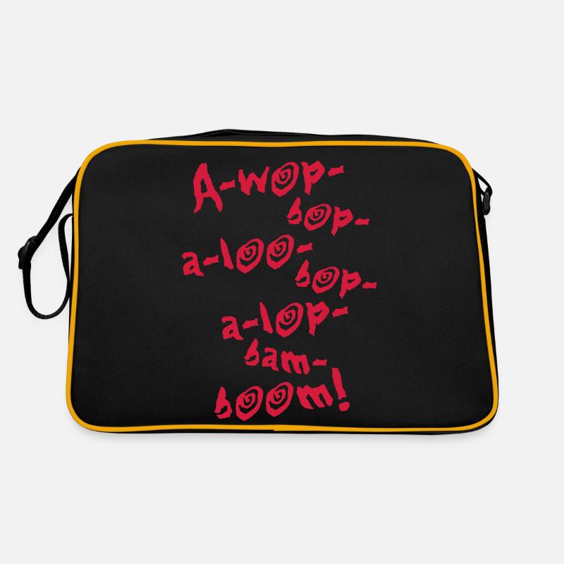A-Wop-Bop-A-Loo-Bop-A-Lop-Bam-Boom! (1C) - Retro Tasche - Schwarz/Gold