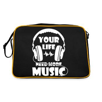 Your Life Need More Music - Retro Bag - black/gold - Back