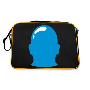 Symbol Bald Head Outline Silhouette - Retro Bag - black/gold - Back
