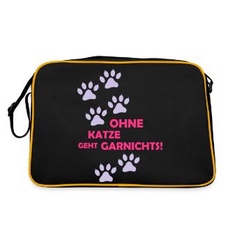 Rien ne fonctionne sans chat - Sac Retro - noir/or - Dos
