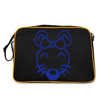 Mouse Woman Pretty Bow Girl Little Rat Cute - Retro Bag - black/gold - Back