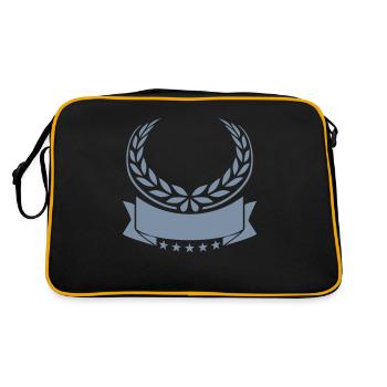 Laurel Wreath Banner Stars Empty - Retro Bag - black/gold - Back