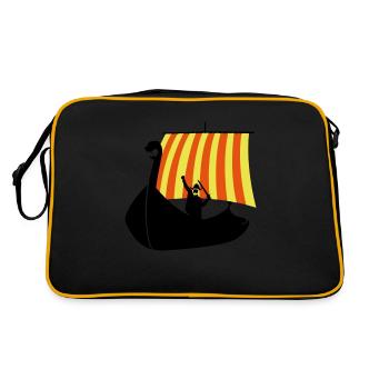 Viking ship / Wikingerschiff (3c) - Retro Bag - black/gold - Back