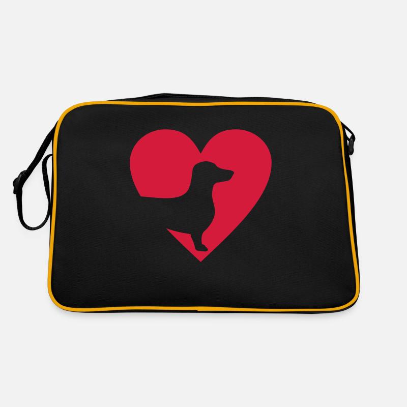 dachshund - Retro Bag - black/gold