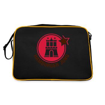 Hamburger Jung - Retro Tasche - Schwarz/Gold - Hinten