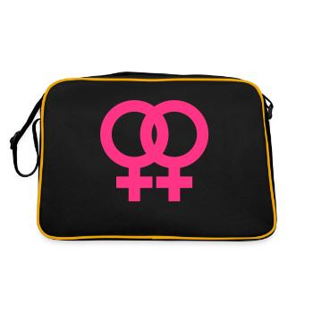 lesbian sign - Sac Retro - noir/or - Dos