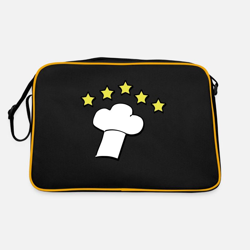 kochhaube_3_farbig_new_style2_mit_schatt - Retro Tasche - Schwarz/Gold