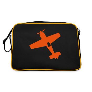 plane aerobatic aircraft aerienne7 flugzeu - Retro Bag - black/gold - Back