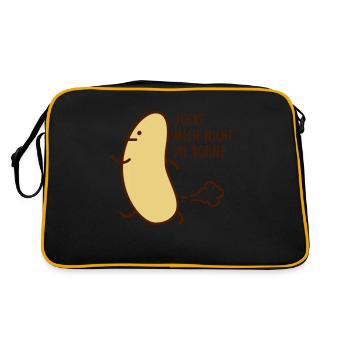 Nicht die Bohne - Retro Tasche - Schwarz/Gold - Hinten