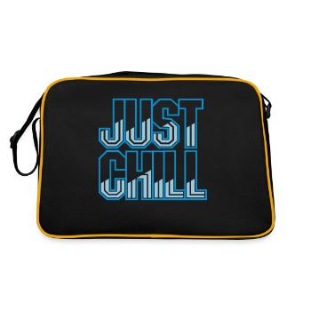 Just Chill Text Logo - Retro Tasche - Schwarz/Gold - Hinten