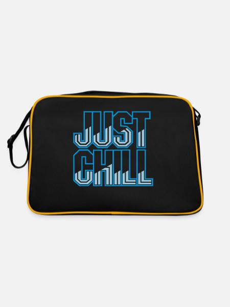 Just Chill Text Logo - Retro Bag - black/gold - Back