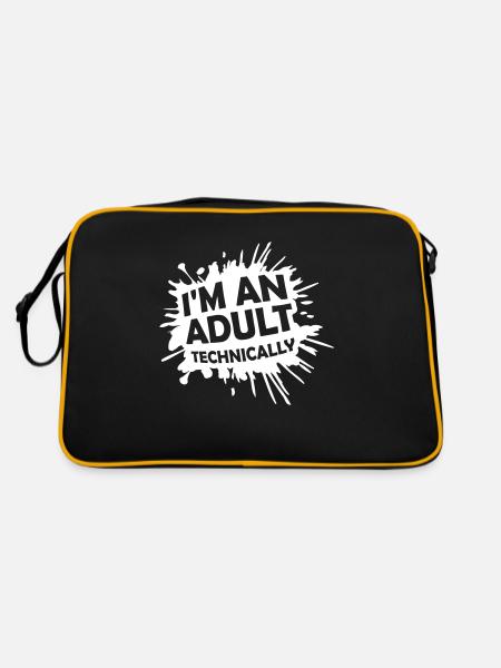 Je suis un adulte techniquement techniquement adulte blague - Sac Retro - noir/or - Dos