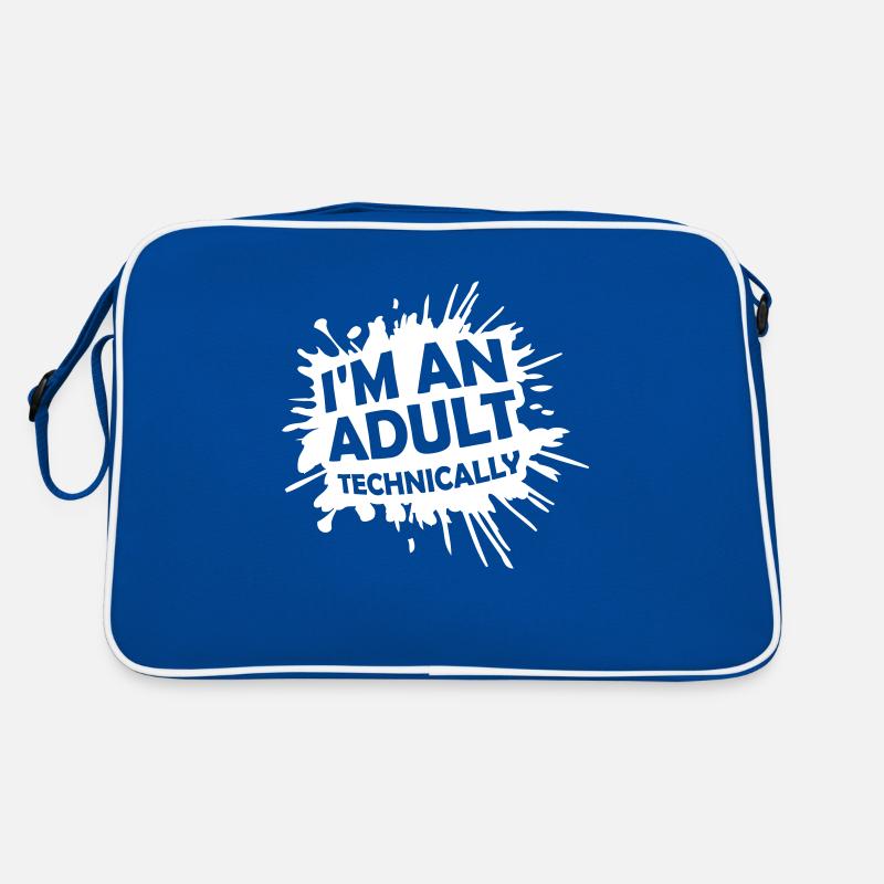 I'm an Adult Technically technisch Erwachsen Witz Retro Tasche