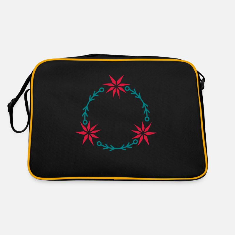 Weihnachtskranz aus Weihnachtsstern Retro Tasche