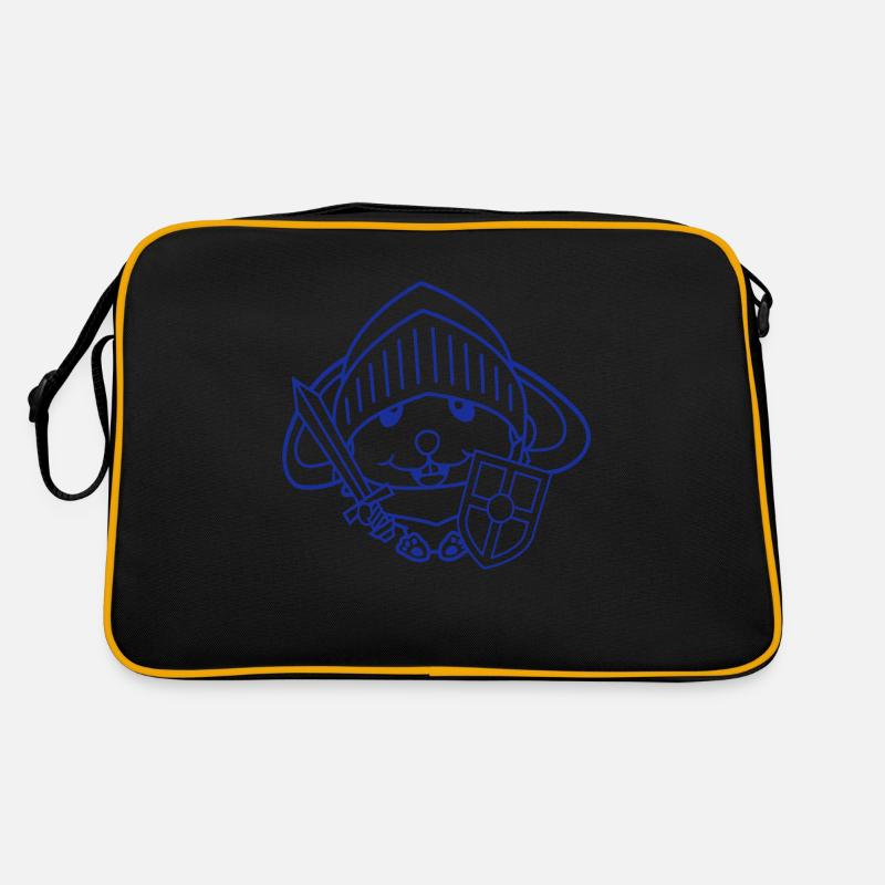 Lapin Chevalier Épée Bouclier Armure Casque Château Héros Sac Retro