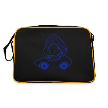 oiseau dame femme femme conducteur de voiture - Sac Retro - noir/or - Dos