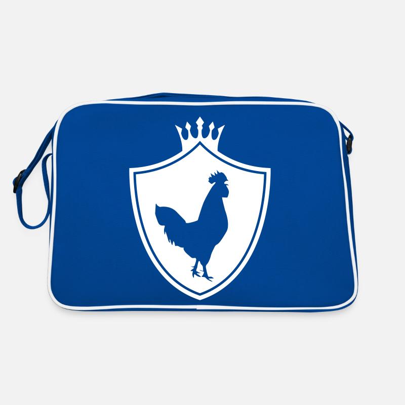 hahn silhouette wappen krone Retro Tasche