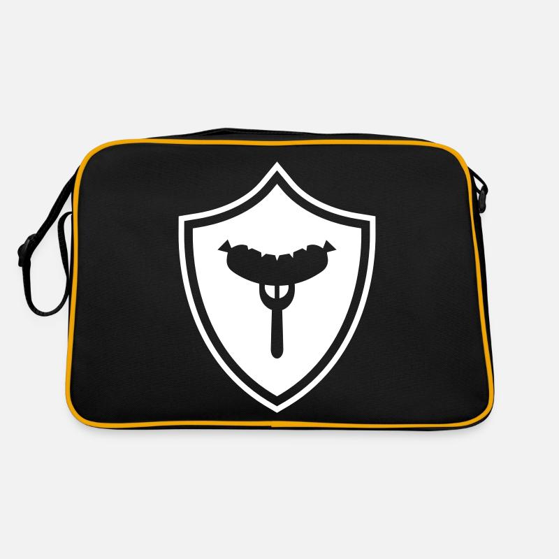 Wurst Gabel Wappen Retro Tasche