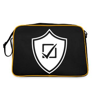 Häkchen Wählen Wappen - Retro Tasche - Schwarz/Gold - Hinten