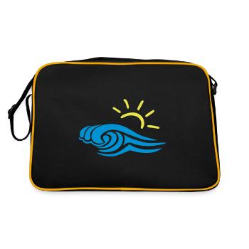 Vagues et soleil - Sac Retro - noir/or - Dos