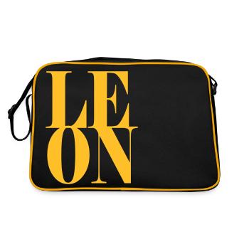 Leon Nom Prénom Police moderne Word Art - Sac Retro - noir/or - Dos