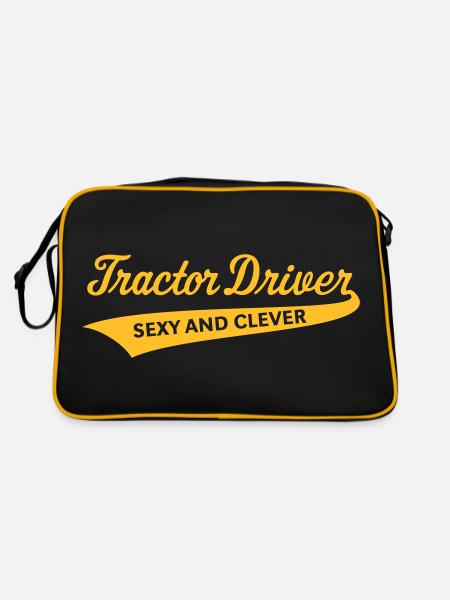 Tractor Driver – Sexy And Clever (Farmer / W) - Retro Bag - black/gold - Back