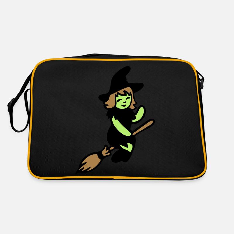 Chibi Hexe - Retro Tasche - Schwarz/Gold