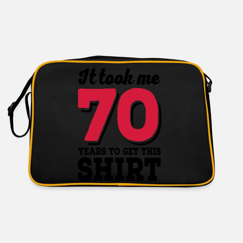 70 Geburtstag - Retro Tasche - Schwarz/Gold