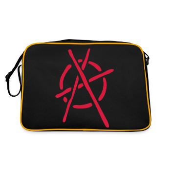 anarchy logo stencil - Retro Tasche - Schwarz/Gold - Hinten