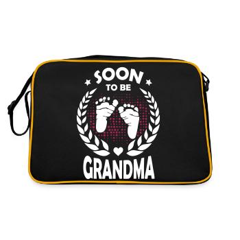 Soon To Be Grandma 2020 T Shirt First Time - Retro Tasche - Schwarz/Gold - Hinten