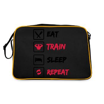 Manger Train Dormir Répéter - Sac Retro - noir/or - Dos