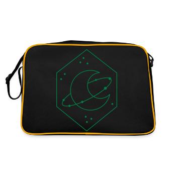 Diamond crescent moon with orbit - Retro Bag - black/gold - Back