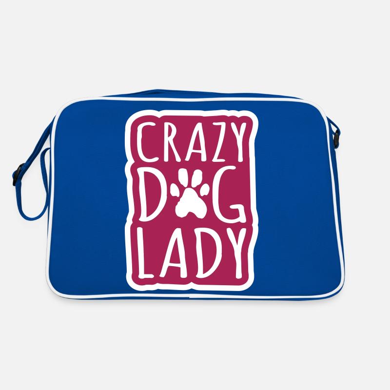 crazy dog lady Zitat Retro Tasche