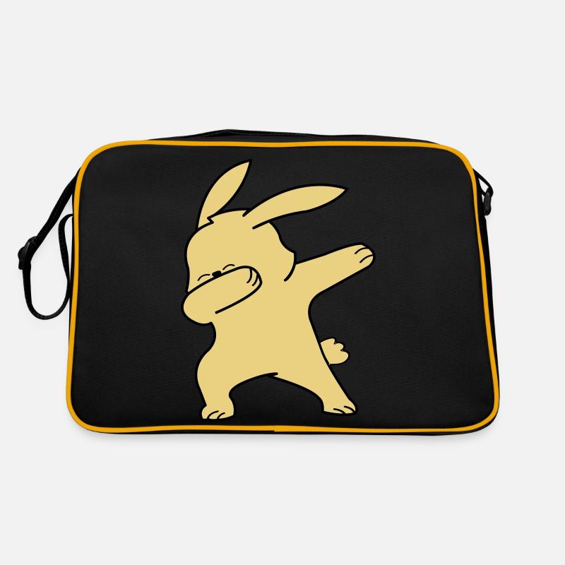 Dabbing Rabbit - Retro Tasche - Schwarz/Gold