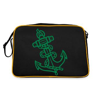 Anchor icon - Retro Bag - black/gold - Back