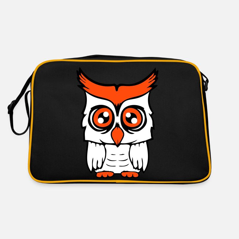Eule Vogel Uhu Nachtvogel Schleiereule Kauz Comic Retro Tasche