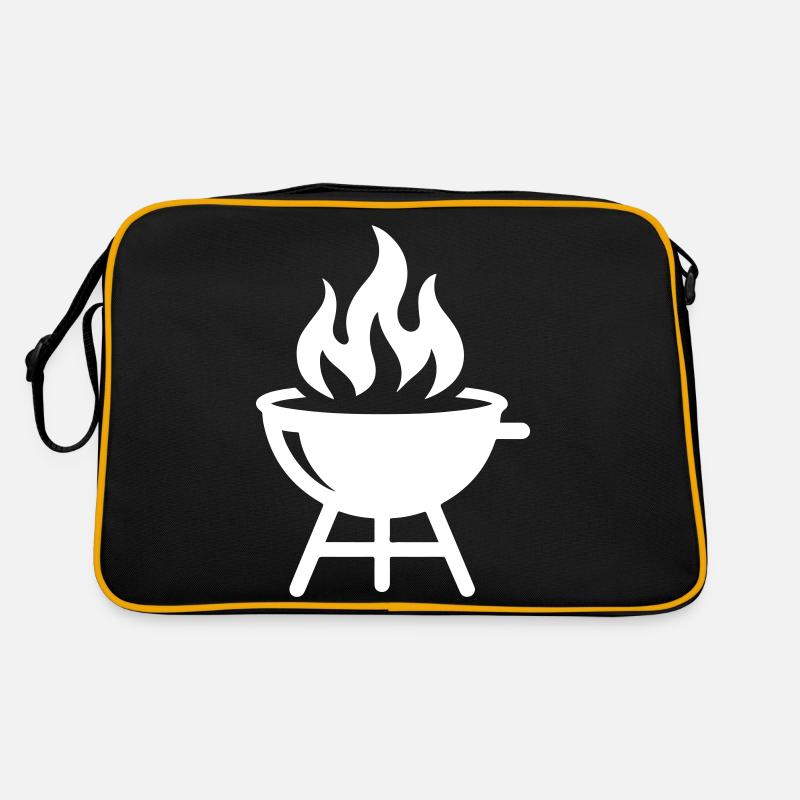 Grill Flame Icon Retro Bag