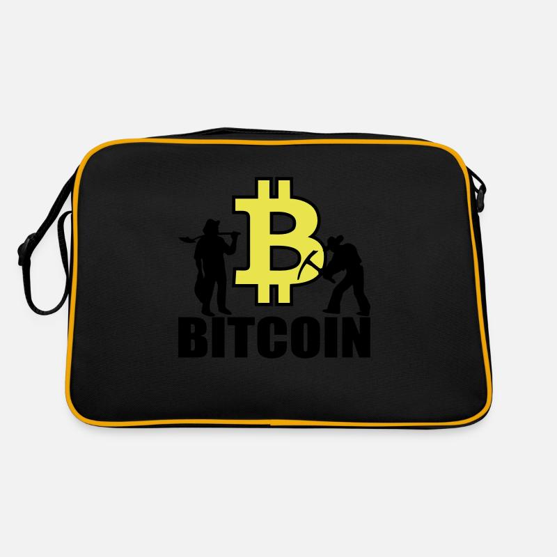 Bitcoin Satoshi Nakamoto - Retro Tasche - Schwarz/Gold