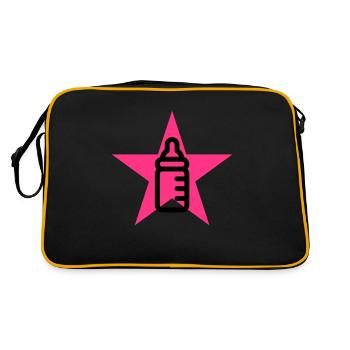 Kinderpflegerin / Kinder / Kind / Baby - Retro Tasche - Schwarz/Gold - Hinten