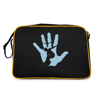 Hand Surfer Logo Surfer - Retro Tasche - Schwarz/Gold - Hinten