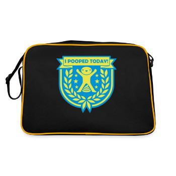 I pooped today quote - Retro Bag - black/gold - Back