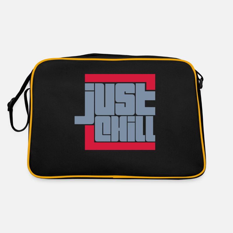 Citez le logo Just Chill - Sac Retro - noir/or