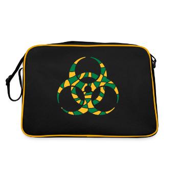 Symbol Biohazard Cracks Design - Retro Bag - black/gold - Back