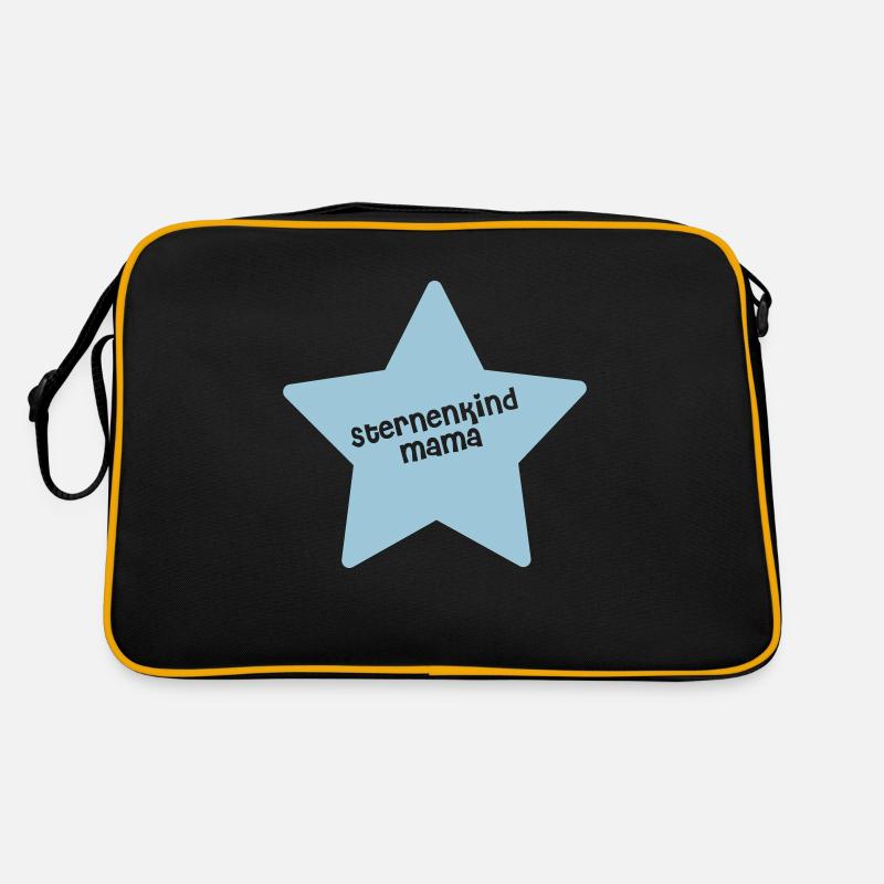 Sternenkind Mama Blau - Retro Tasche - Schwarz/Gold