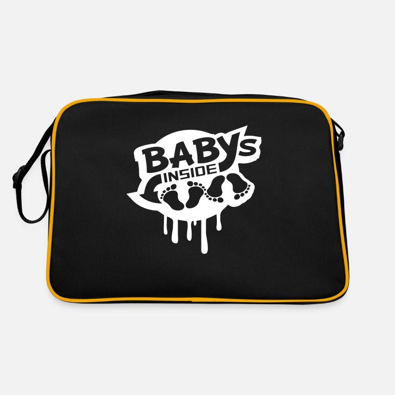 Babys Inside 2 Zwillinge Schwanger Bauch Lustig Retro Tasche