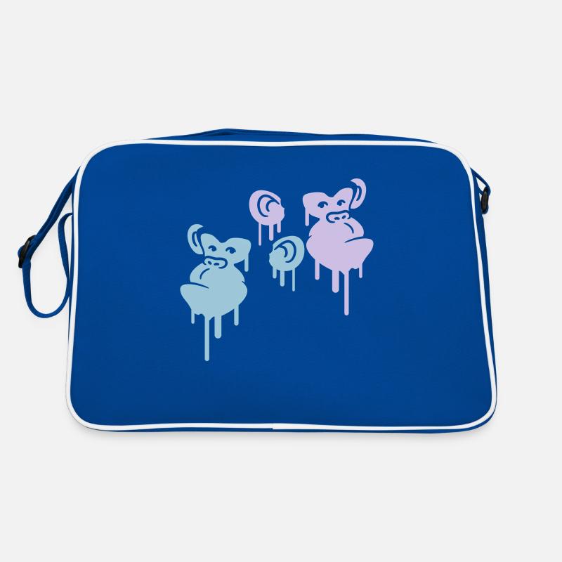 Graffiti Drop Monkey Heads Spray Faces Team Retro Bag