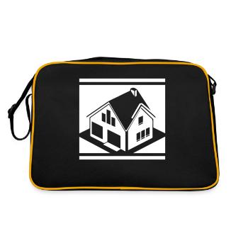 Icône du logo de la maison immobilière - Sac Retro - noir/or - Dos