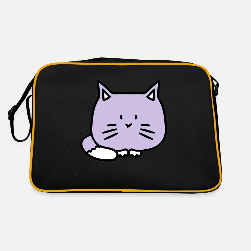 Süße Katze Guckt Glücklich Lächelndes Kätzchen Fun Retro Tasche