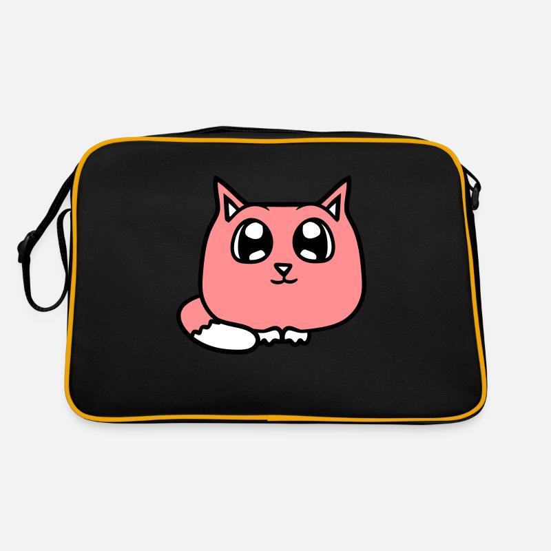 Cute Cat Looks Happy Smiling Kitten Fun Retro Bag