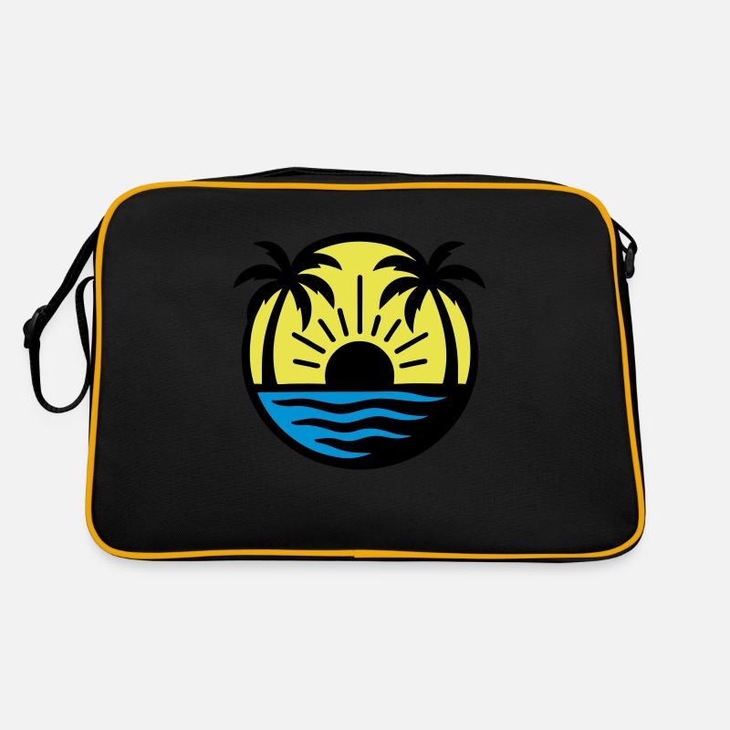 Palm Trees Beach Coucher de soleil Sac Retro